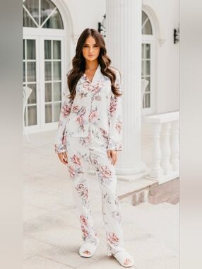 Floral Satin Pajama Set